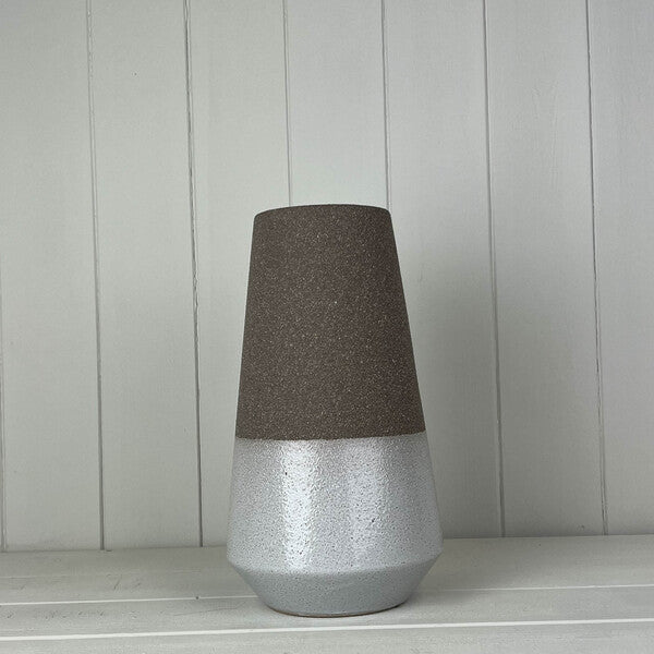 Textured Mocha Ceramic vase