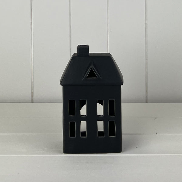 Black Ceramic House Tealight Holder