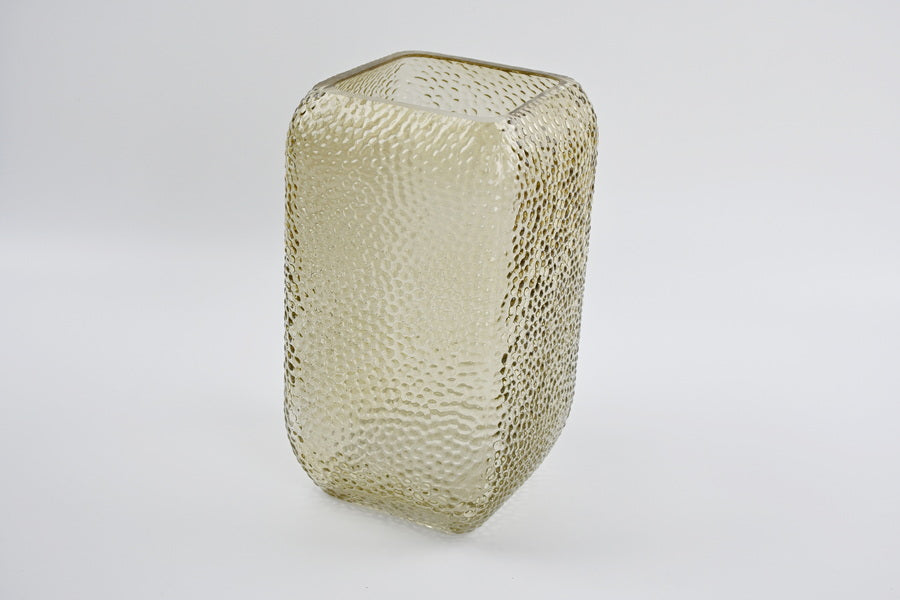Light Brown Dimpled Square Vase