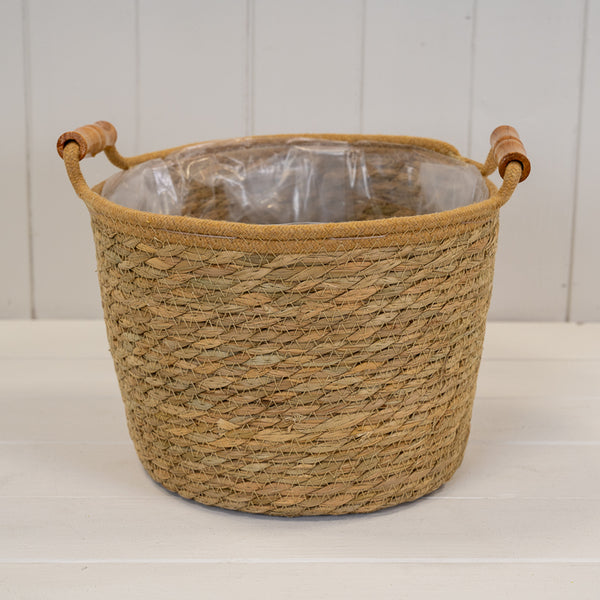 Set of 3 Natural Rope & Grass Storage Basket L: M: S: