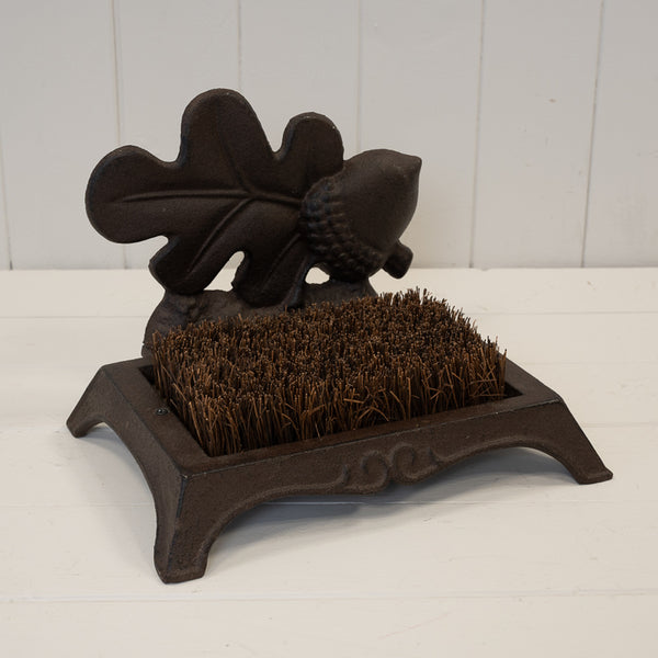 Cast Iron Boot Brush with Acorn