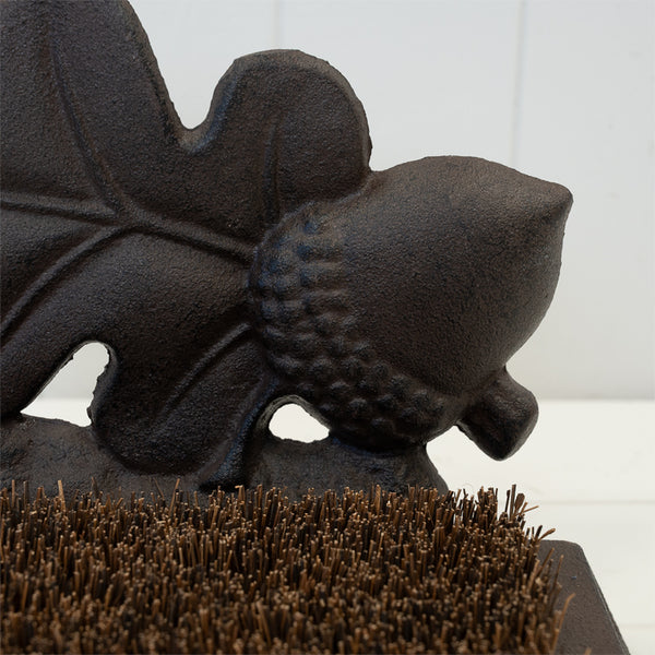 Cast Iron Boot Brush with Acorn
