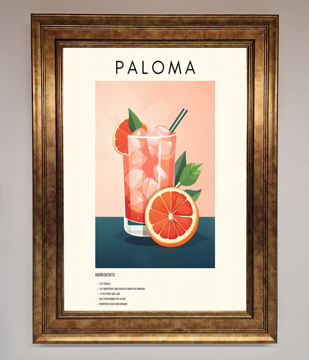 Paloma Cocktail Framed Poster