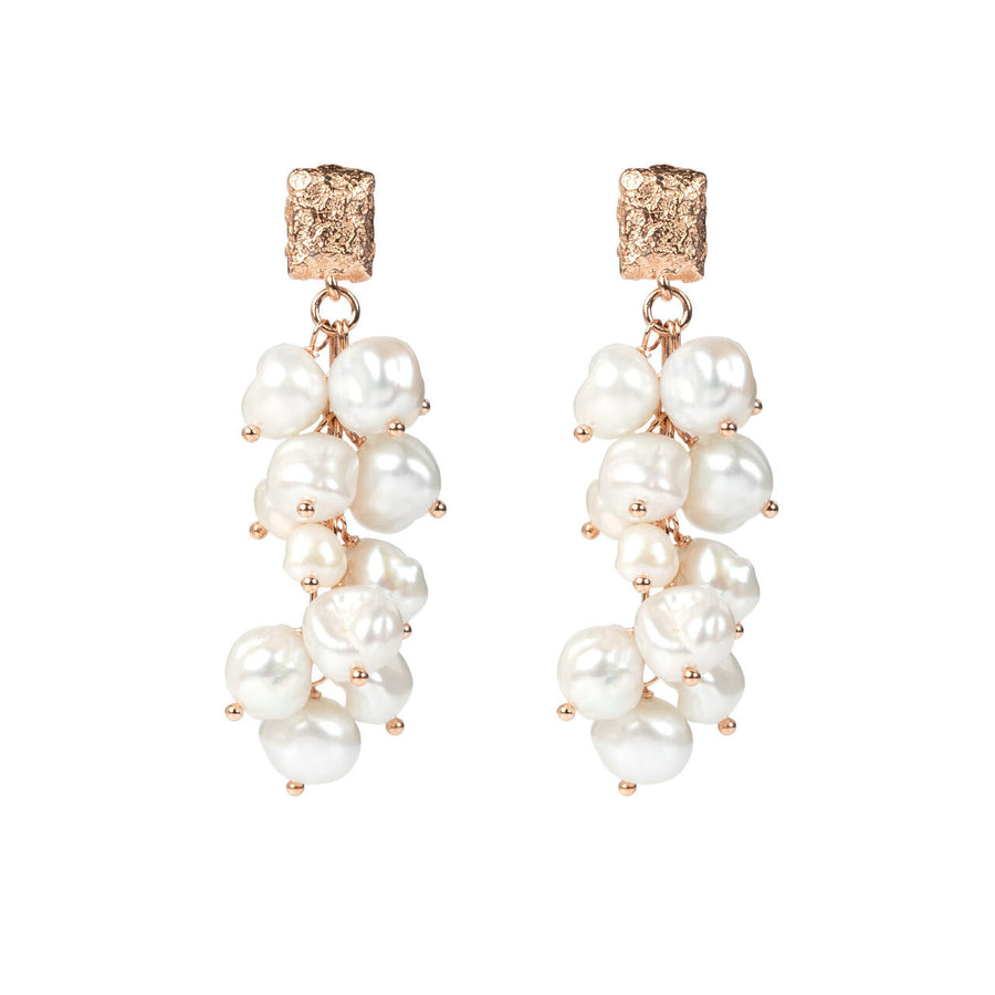 Elegant Freshwater Pearl Earrings – Choose Rose Gold or Silver by MyaMoon at www.brixbailey.com