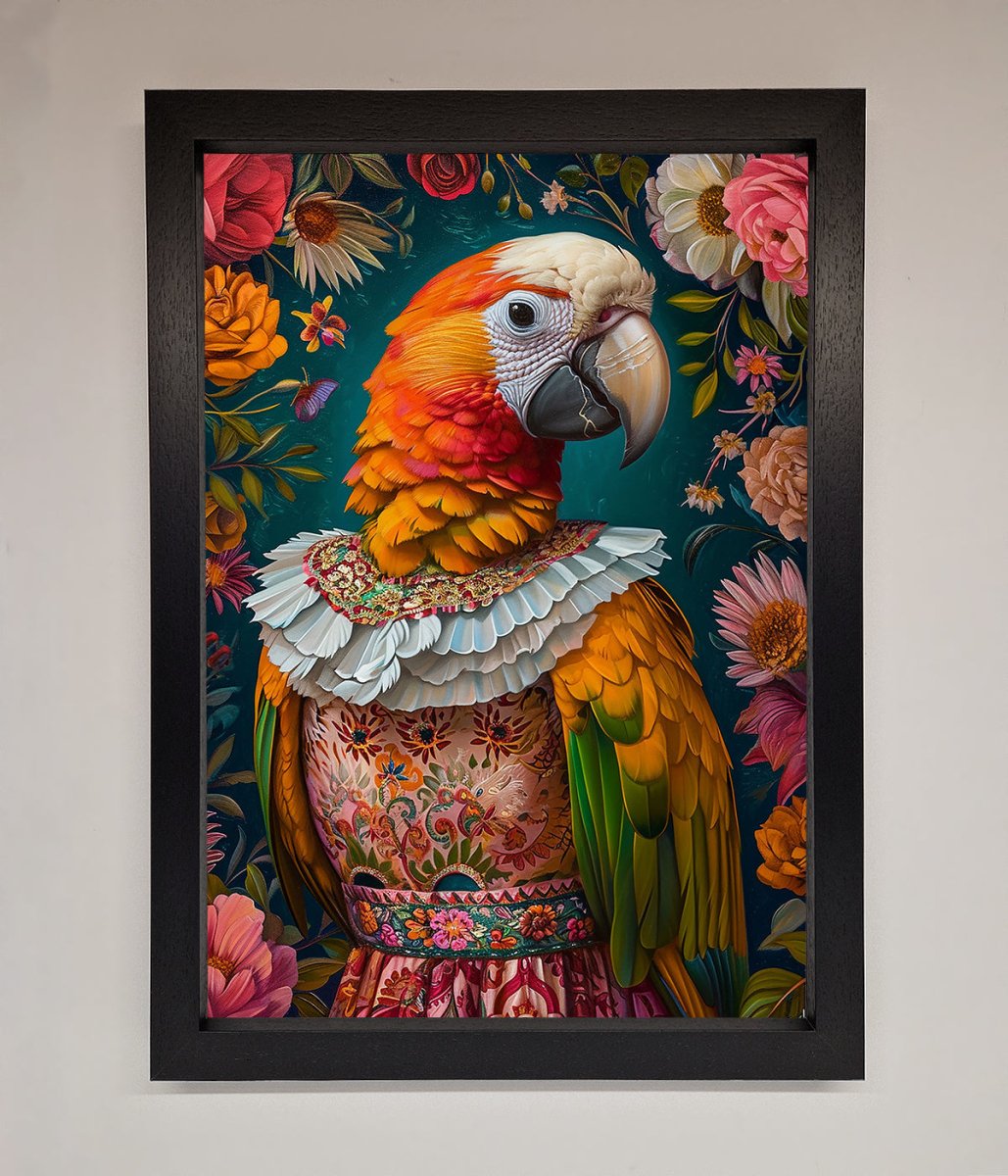 Parrot Renaissance Stare Framed Wall Art