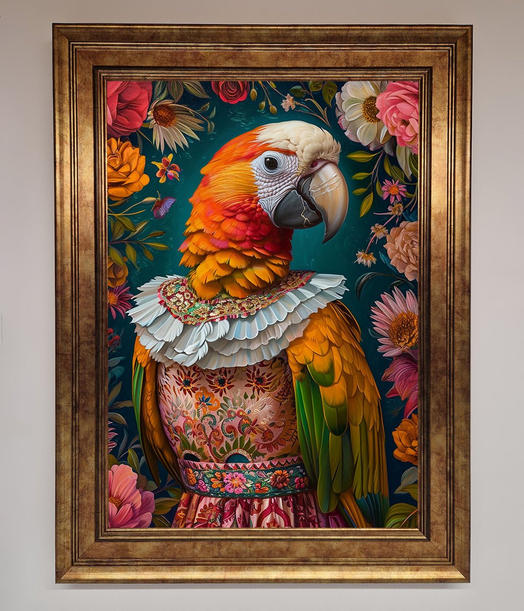 Parrot Renaissance Stare Framed Wall Art