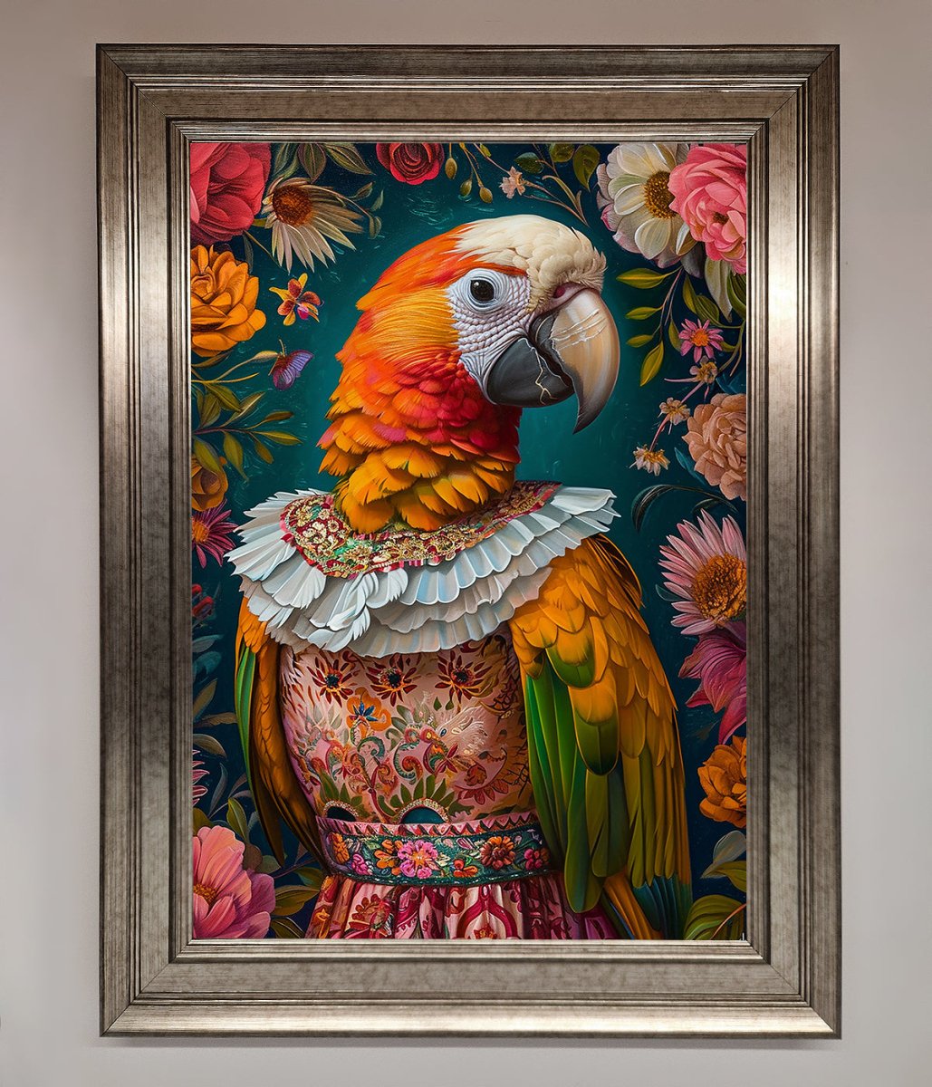 Parrot Renaissance Stare Framed Wall Art