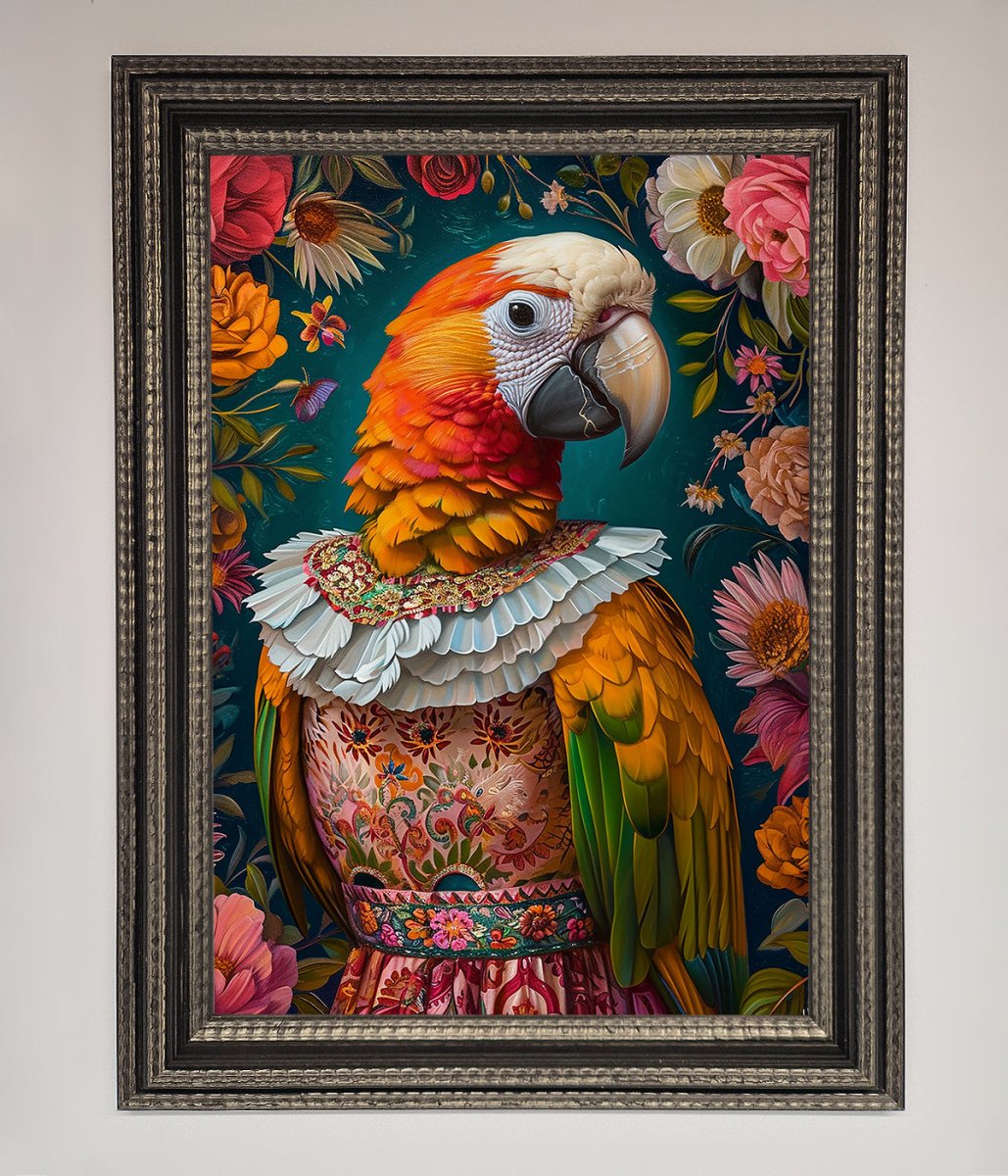 Parrot Renaissance Stare Framed Wall Art