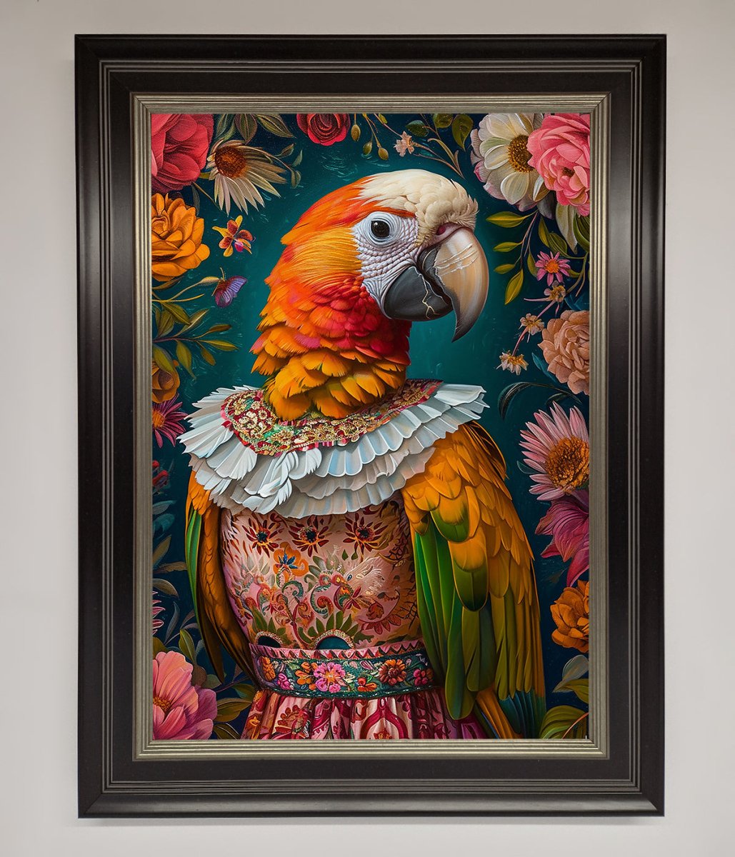 Parrot Renaissance Stare Framed Wall Art