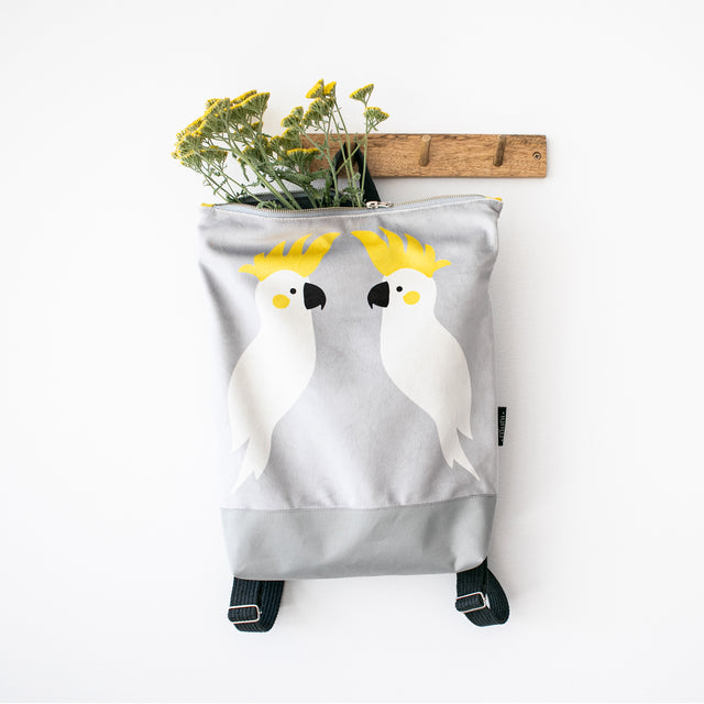 Stylish COCKATOO Backpack – Velvet & Waterproof Design by Muni at brixbailey.com