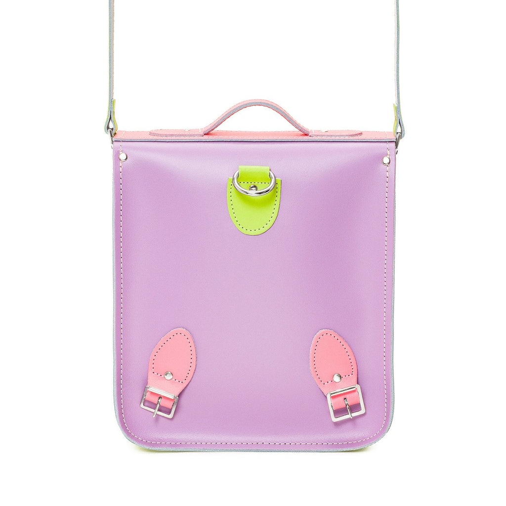 Handmade Leather City Backpack - Pastel Kaleidoscope