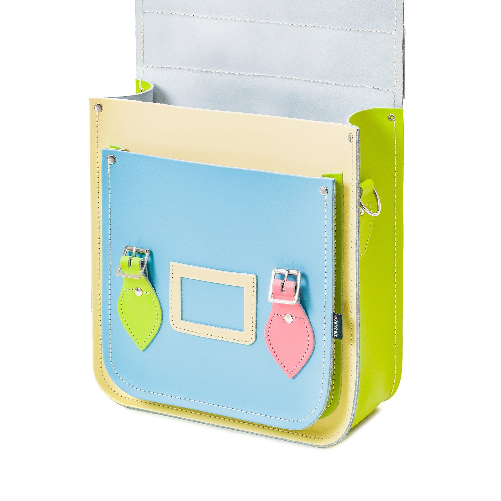 Handmade Leather City Backpack - Pastel Kaleidoscope