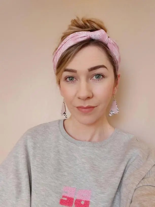 Pastel leopard cork shard earrings