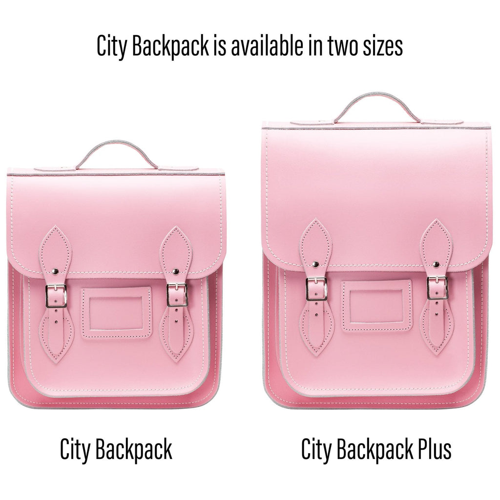Handmade Leather City Backpack - Pastel Pink