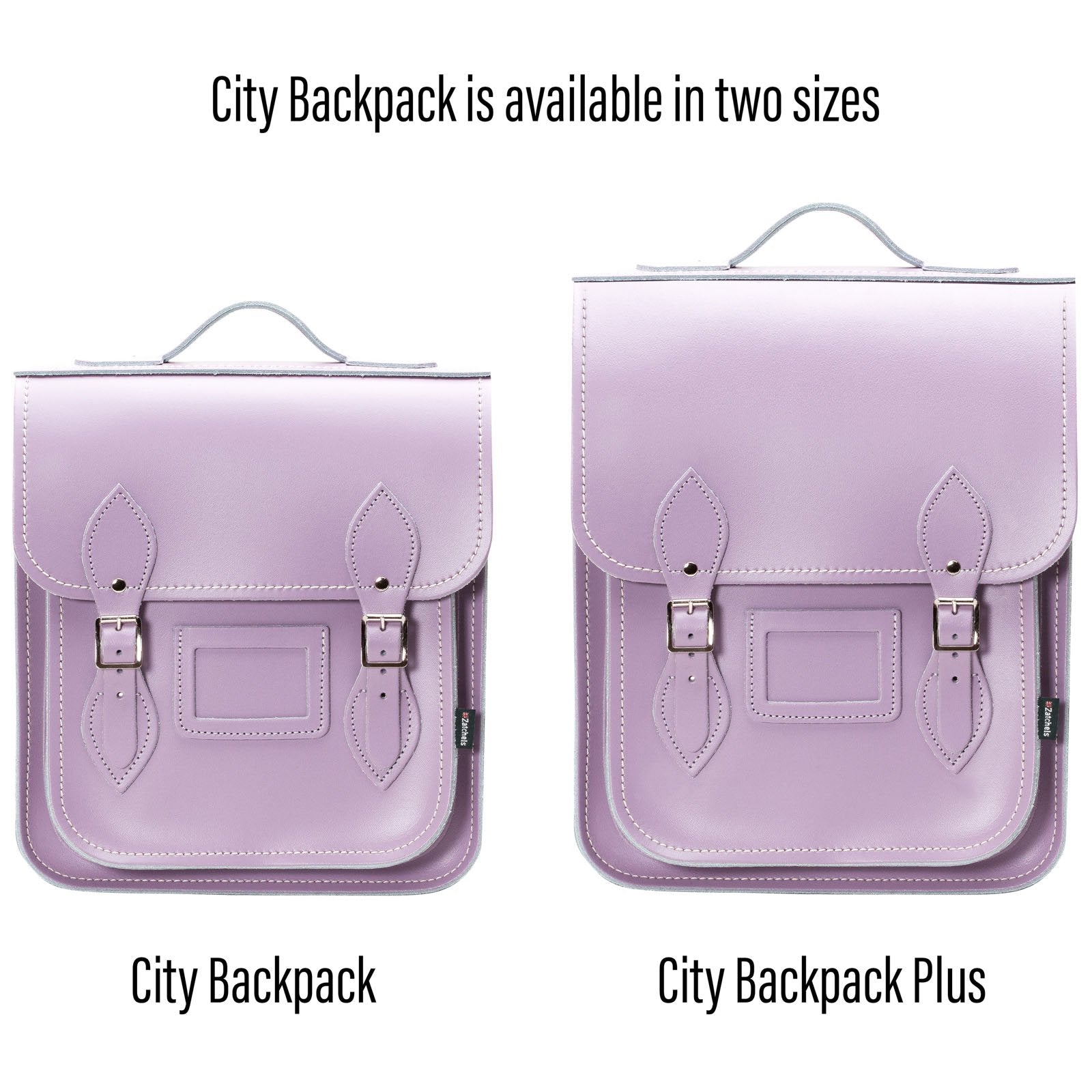 Handmade Leather City Backpack - Pastel Violet
