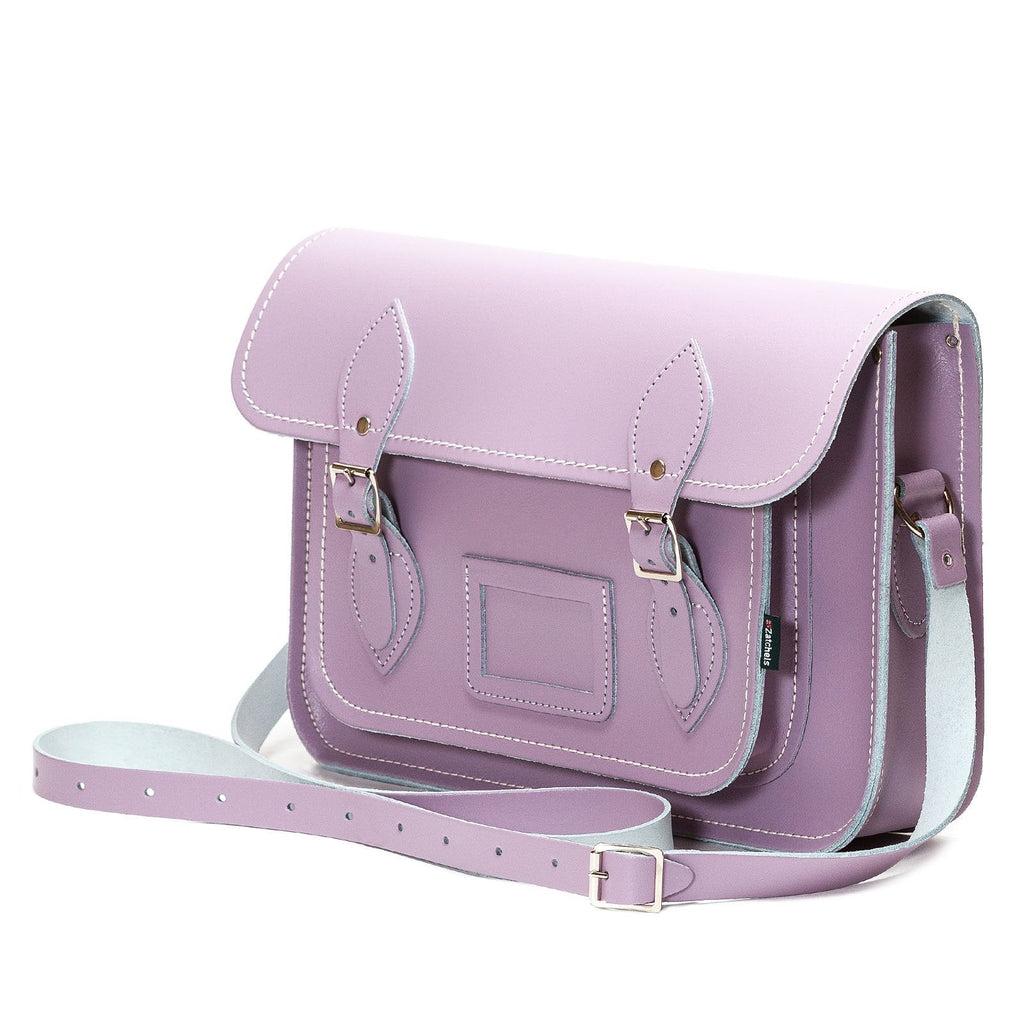 Handmade Leather Satchel - Pastel Violet