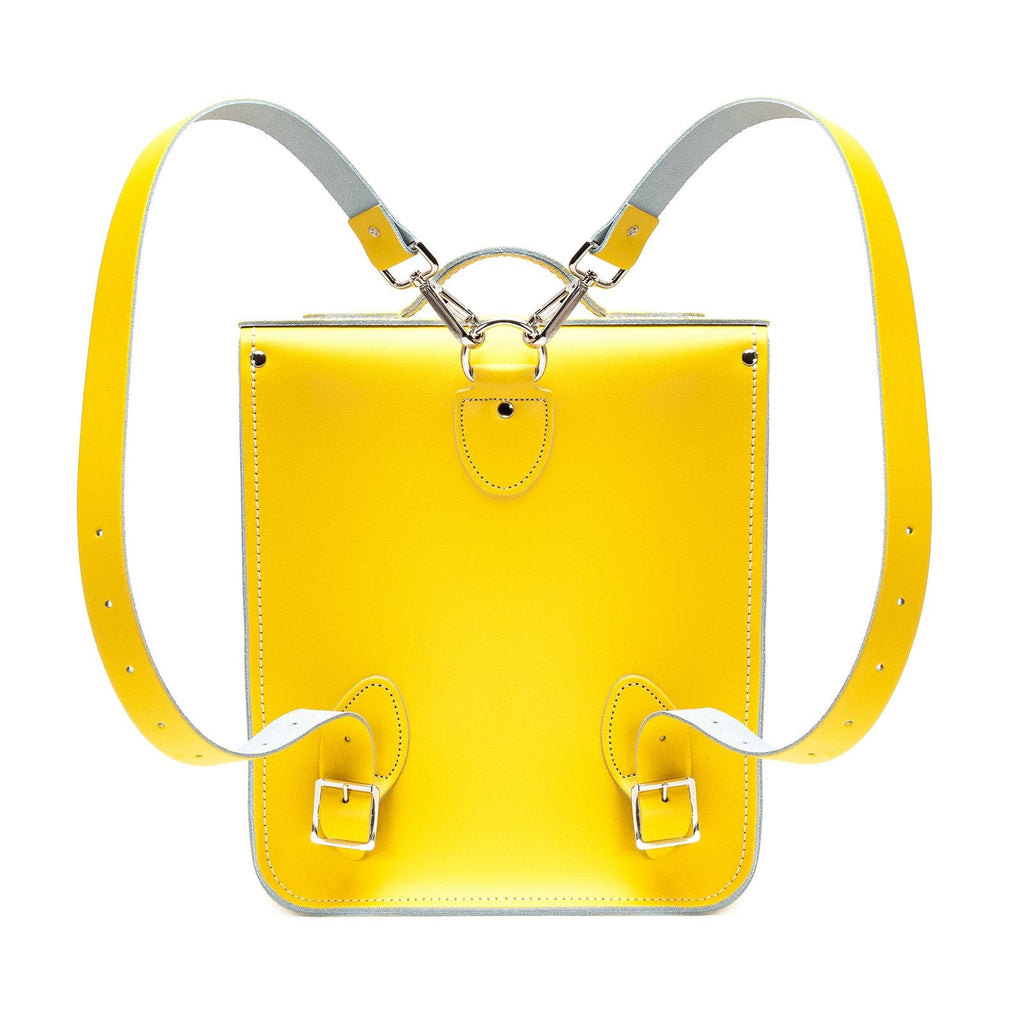 Handmade Leather City Backpack - Pastel Daffodil Yellow