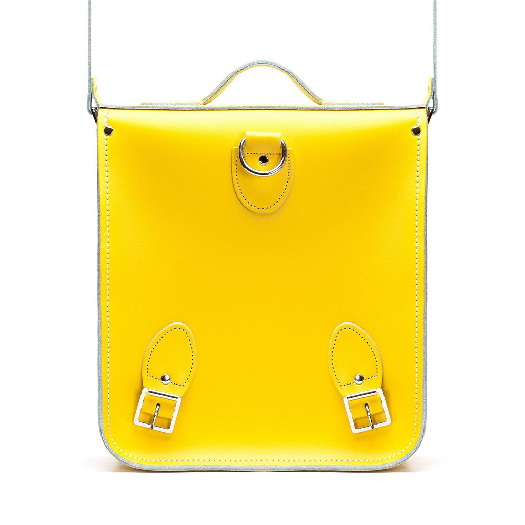 Handmade Leather City Backpack - Pastel Daffodil Yellow