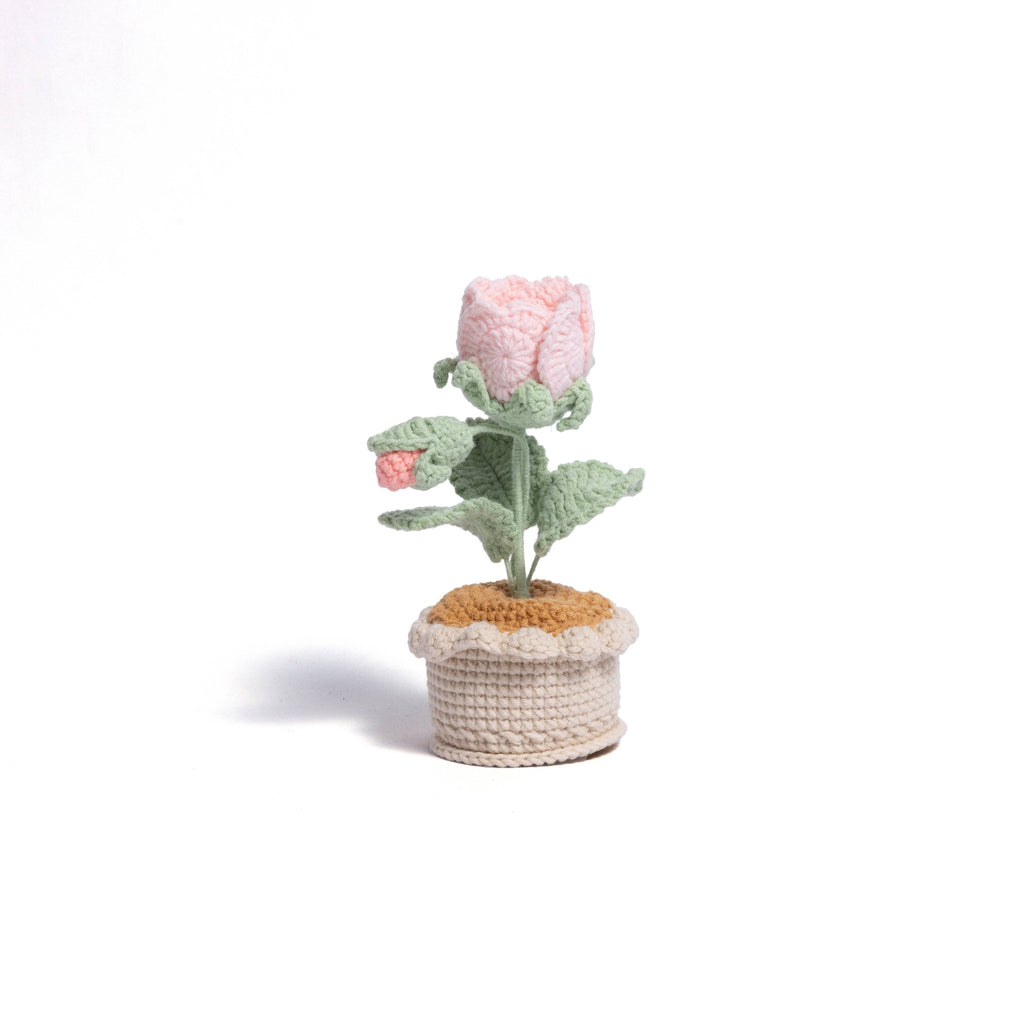 Love Blossom Crocheted Heart Roses and Plants