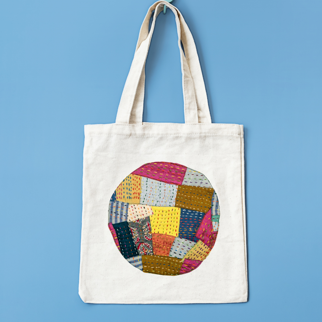 Sari patchwork cotton tote bag
