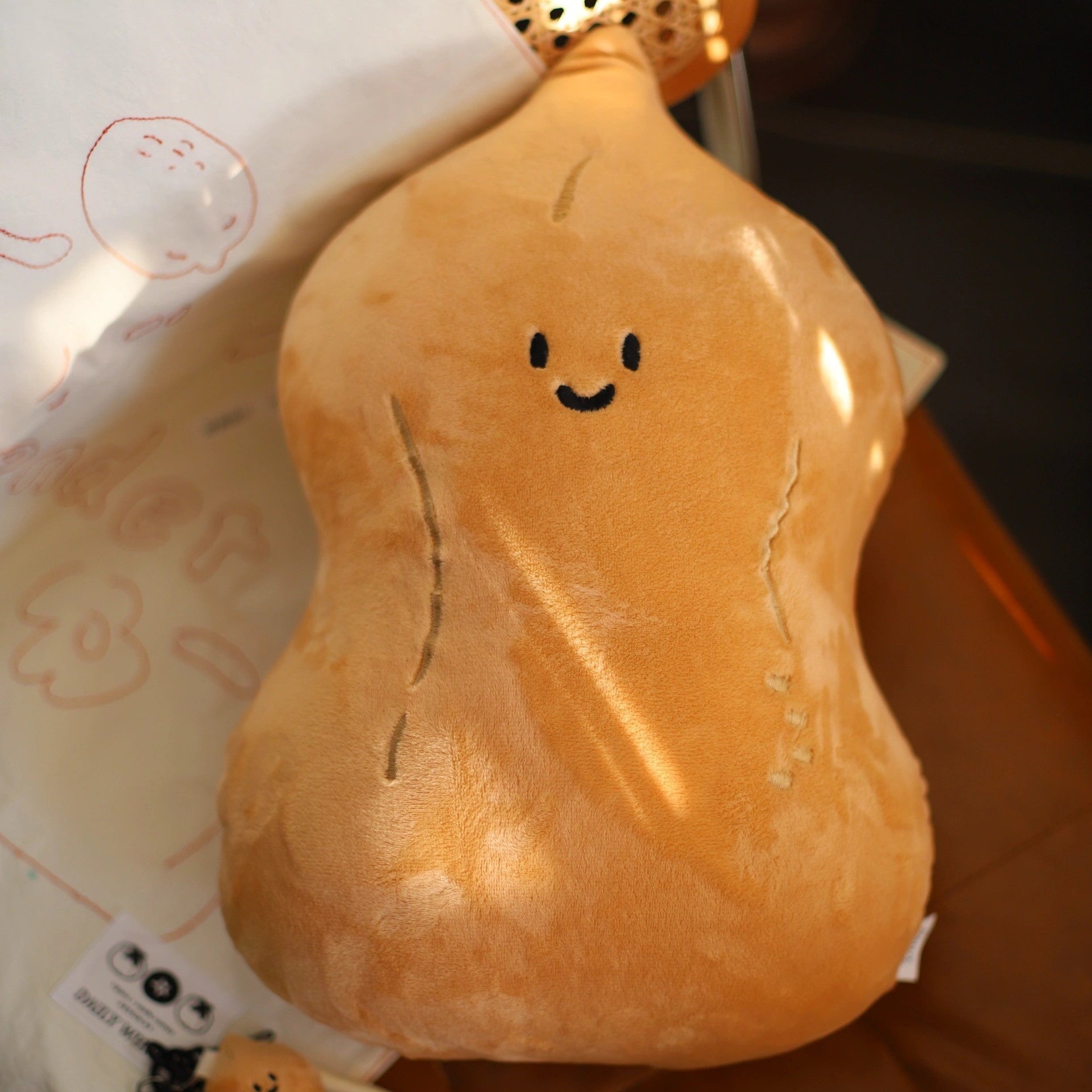 Persimmon and Peanut Plush Pillow