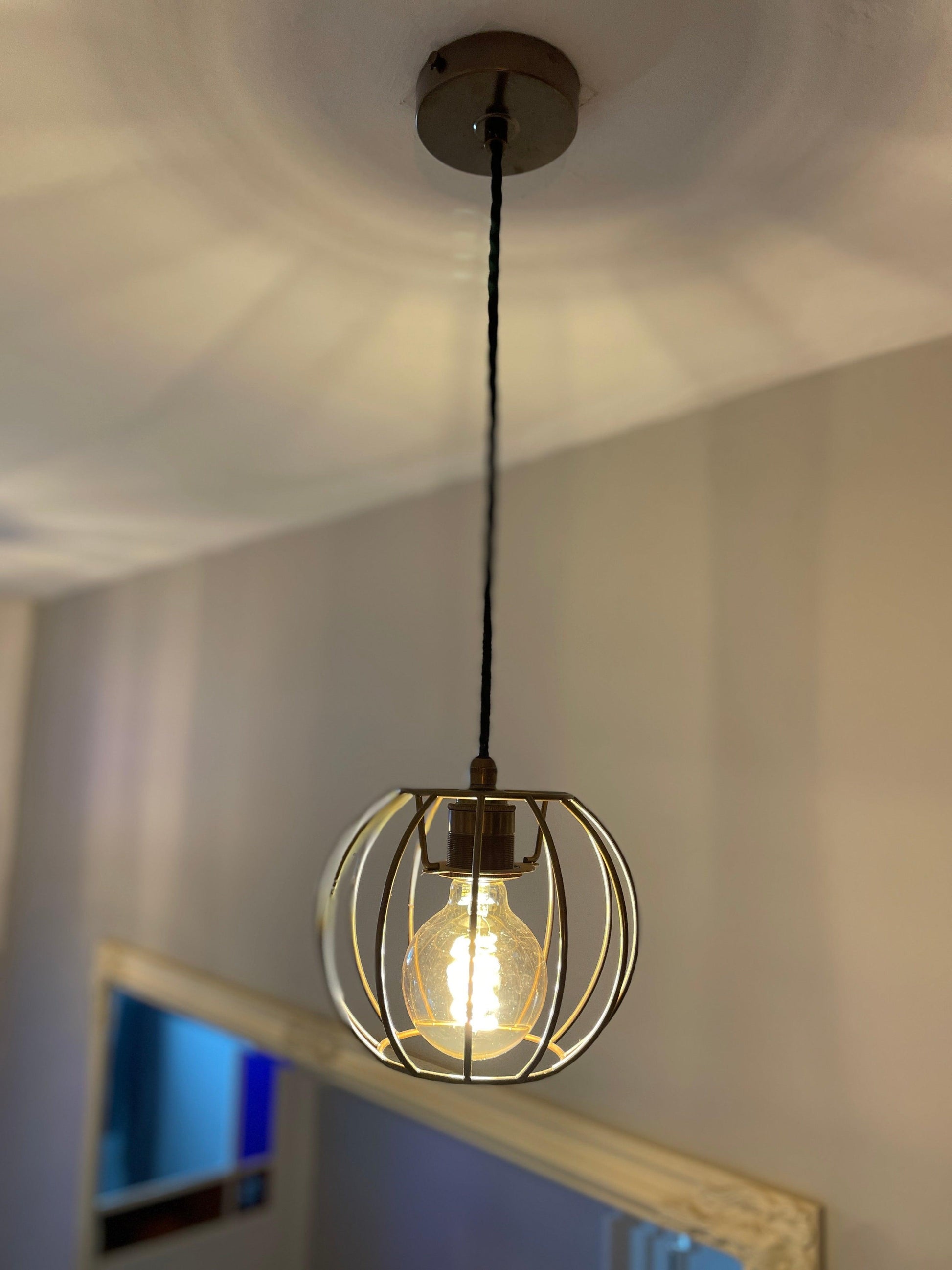 Pendant Light with Pumpkin Shade