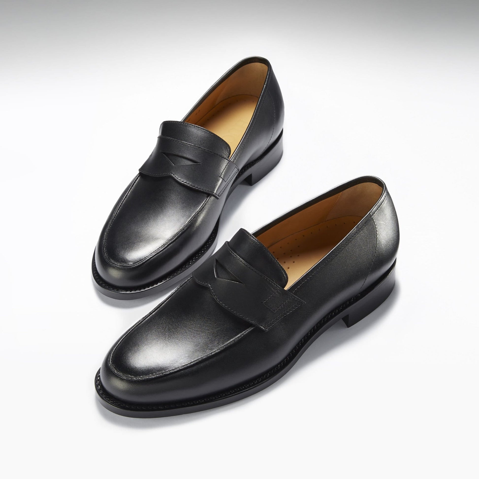 Black Leather Loafers, Welted Leather Sole