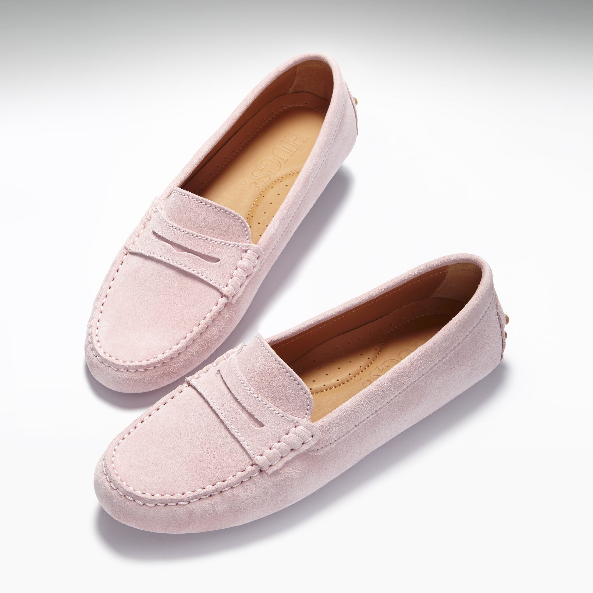 Women's Ice Pink Suede Penny Loafers
