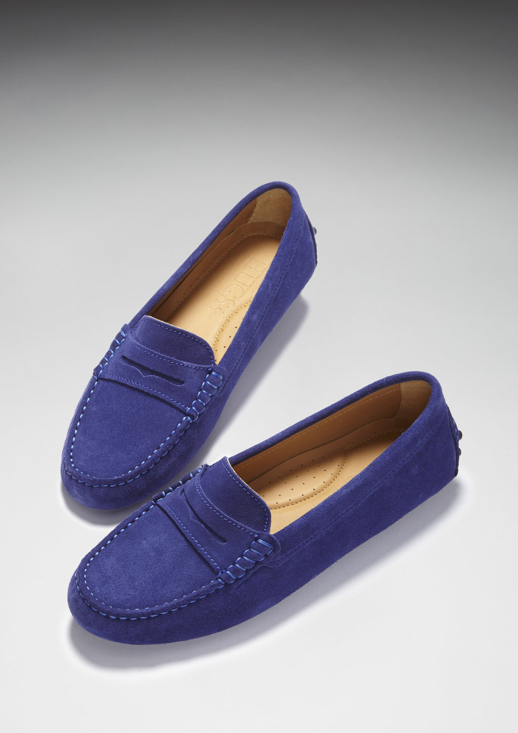 Women's Penny Driving Loafers in Ink Blue Suede