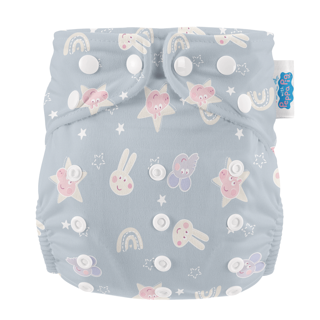 Peppa Pig One Size Reusable Cloth Nappy in Blue Mix