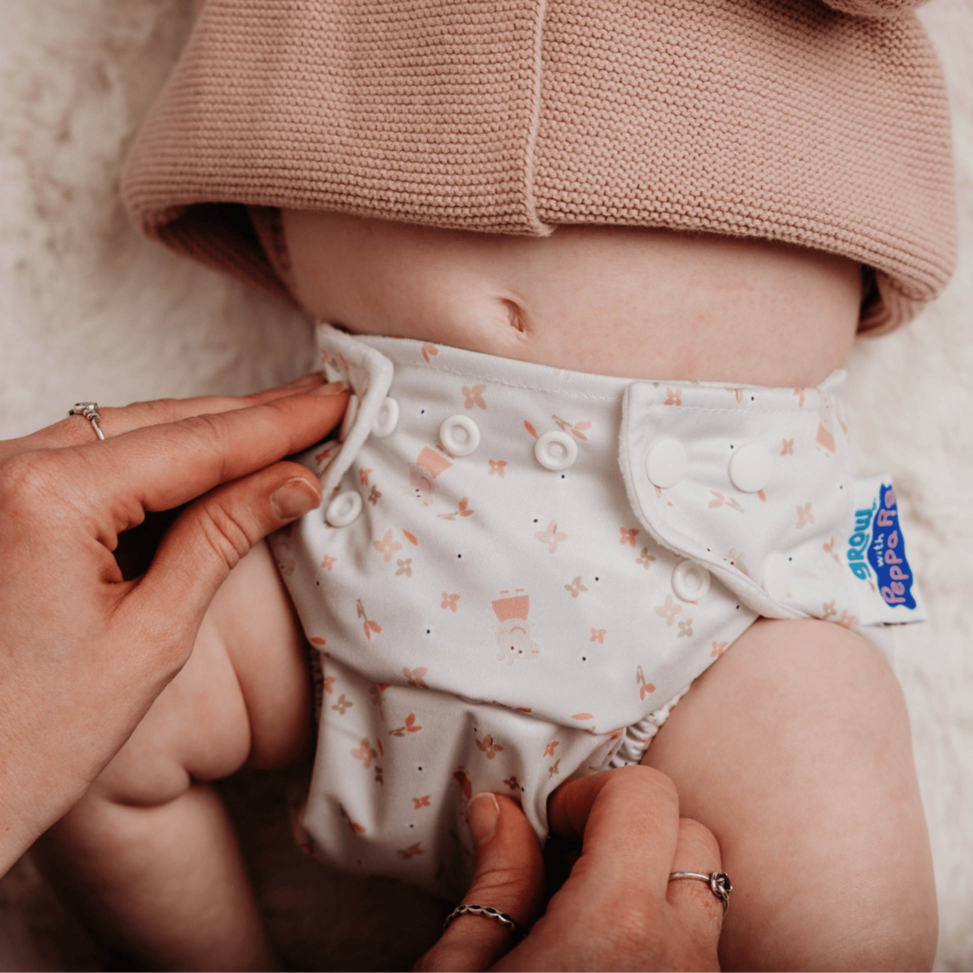 Peppa Pig One Size Reusable Cloth Nappy in Floral