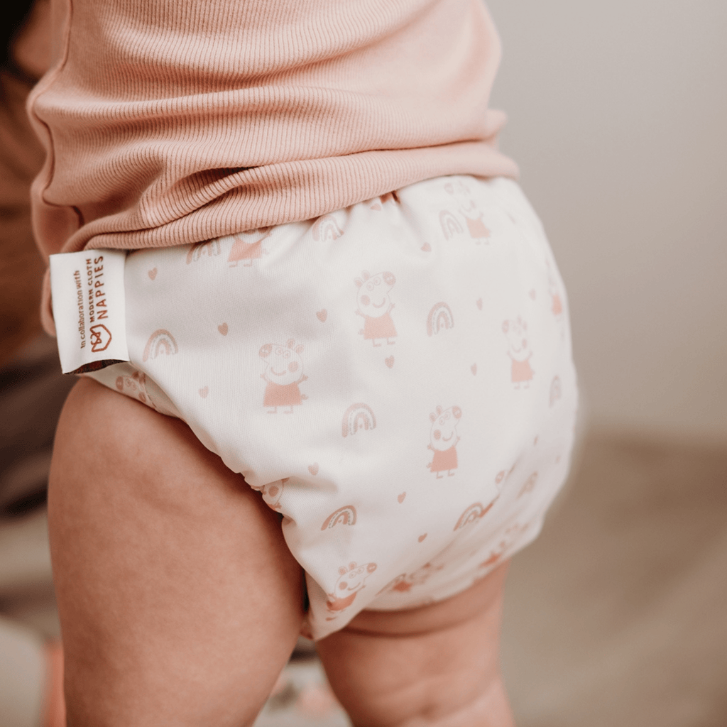 Peppa Pig One Size Reusable Cloth Nappy Pink Rainbows