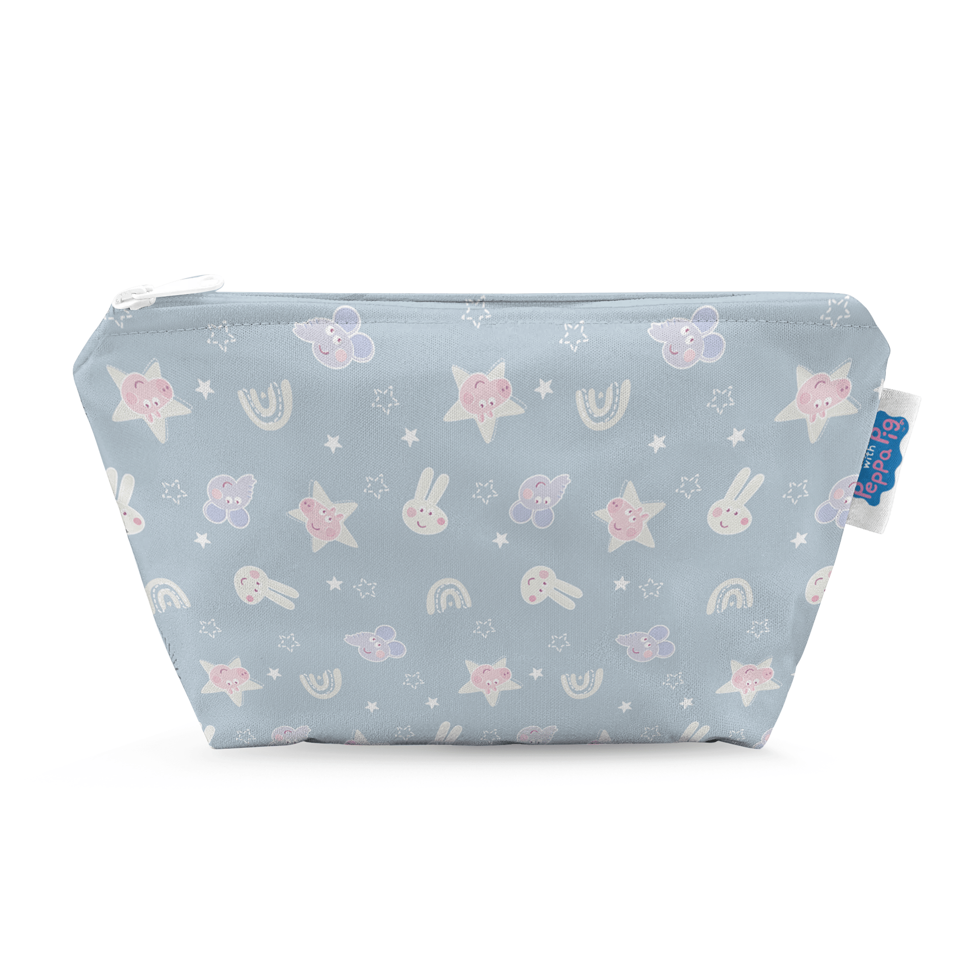 Peppa Pig Small Reusable Cloth Wipe Wet Bag in Blue Mix