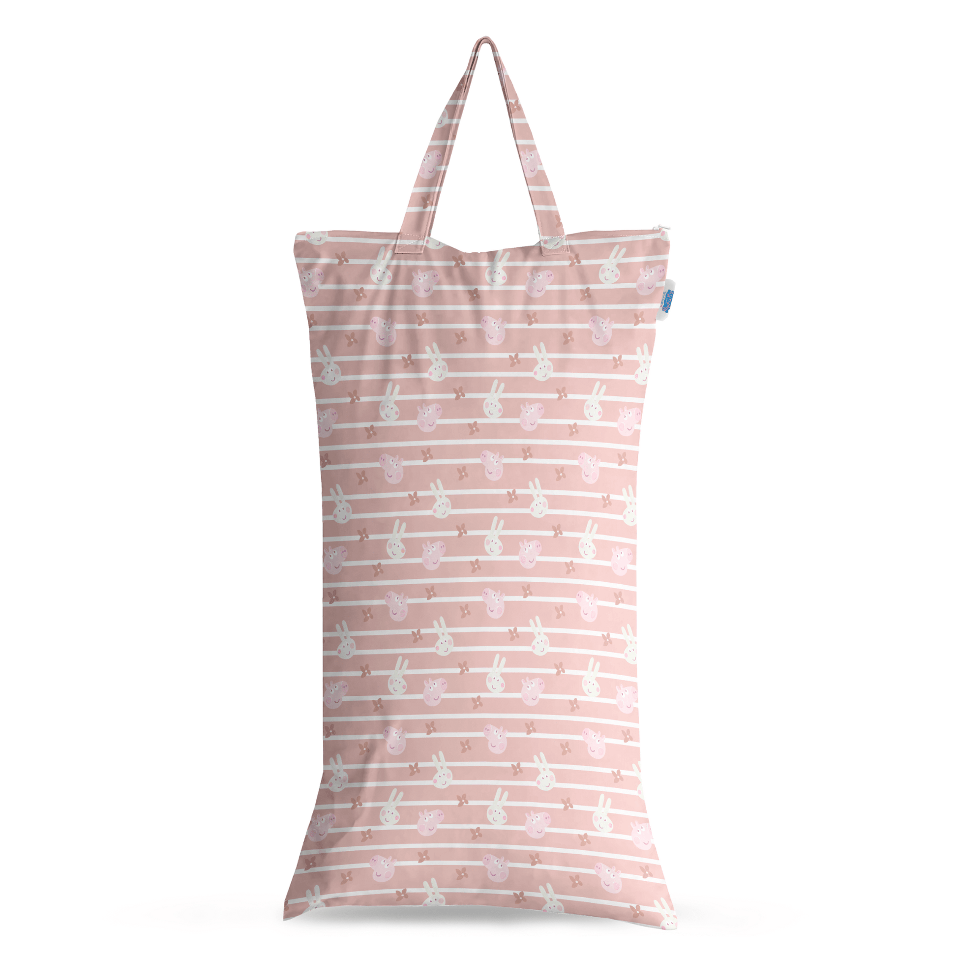 Peppa Pig XL Wet Bag Reusable Cloth Nappy Pail in Blush Stripe