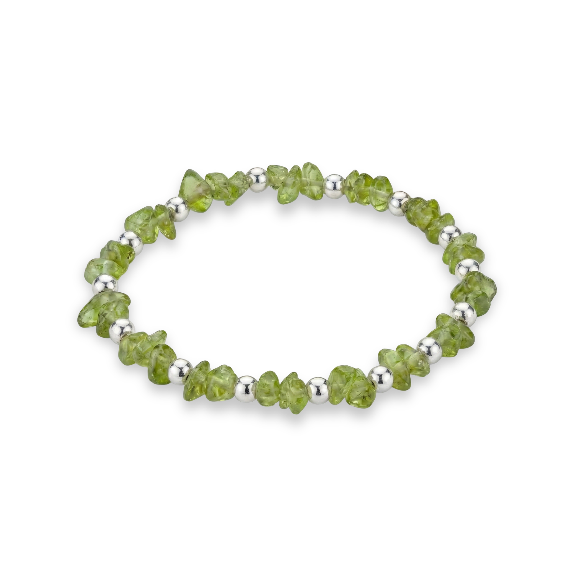 Peridot Crystal Bead Bracelet August Birthstone