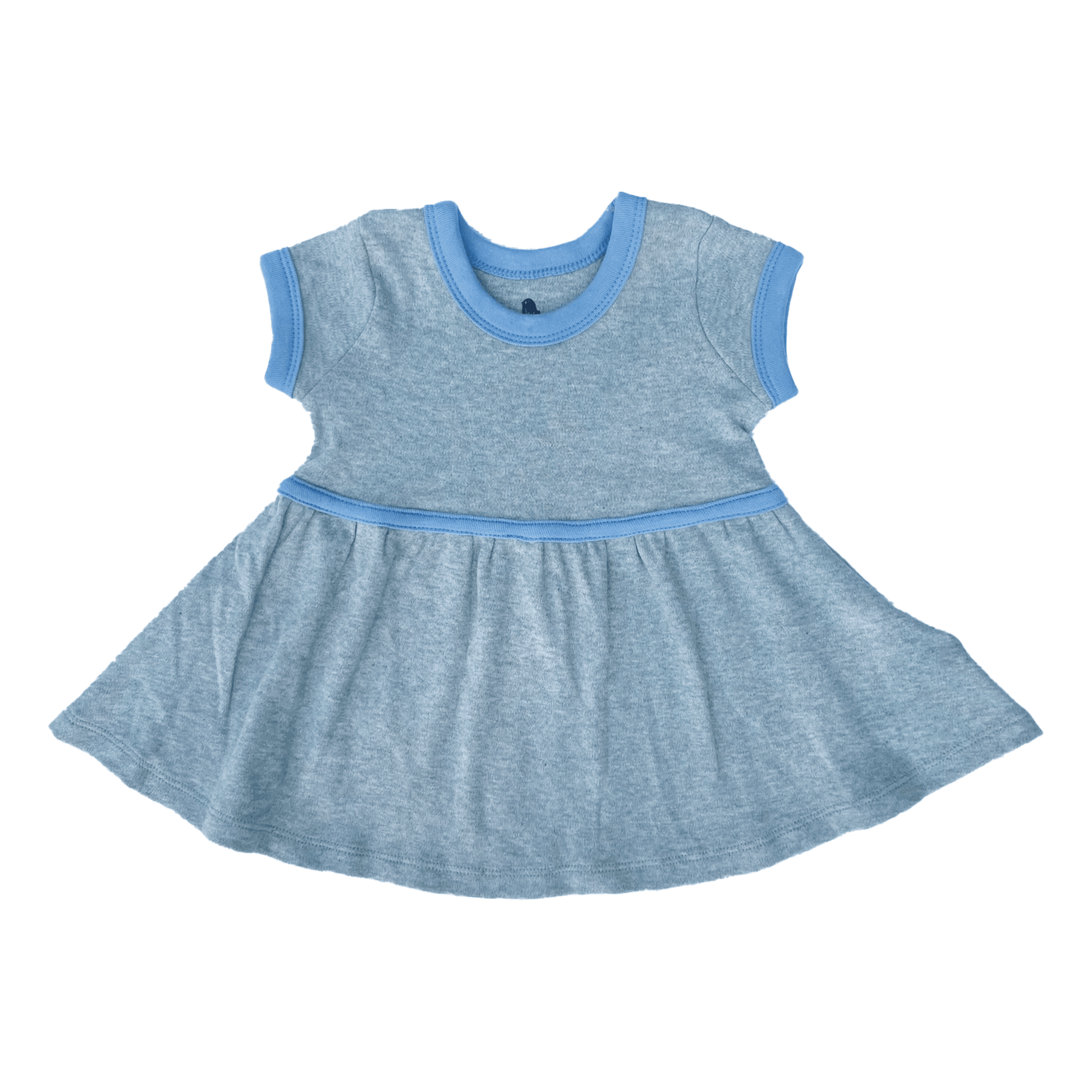 Short Sleeve Twirl Dress in Periwinkle Colorblock