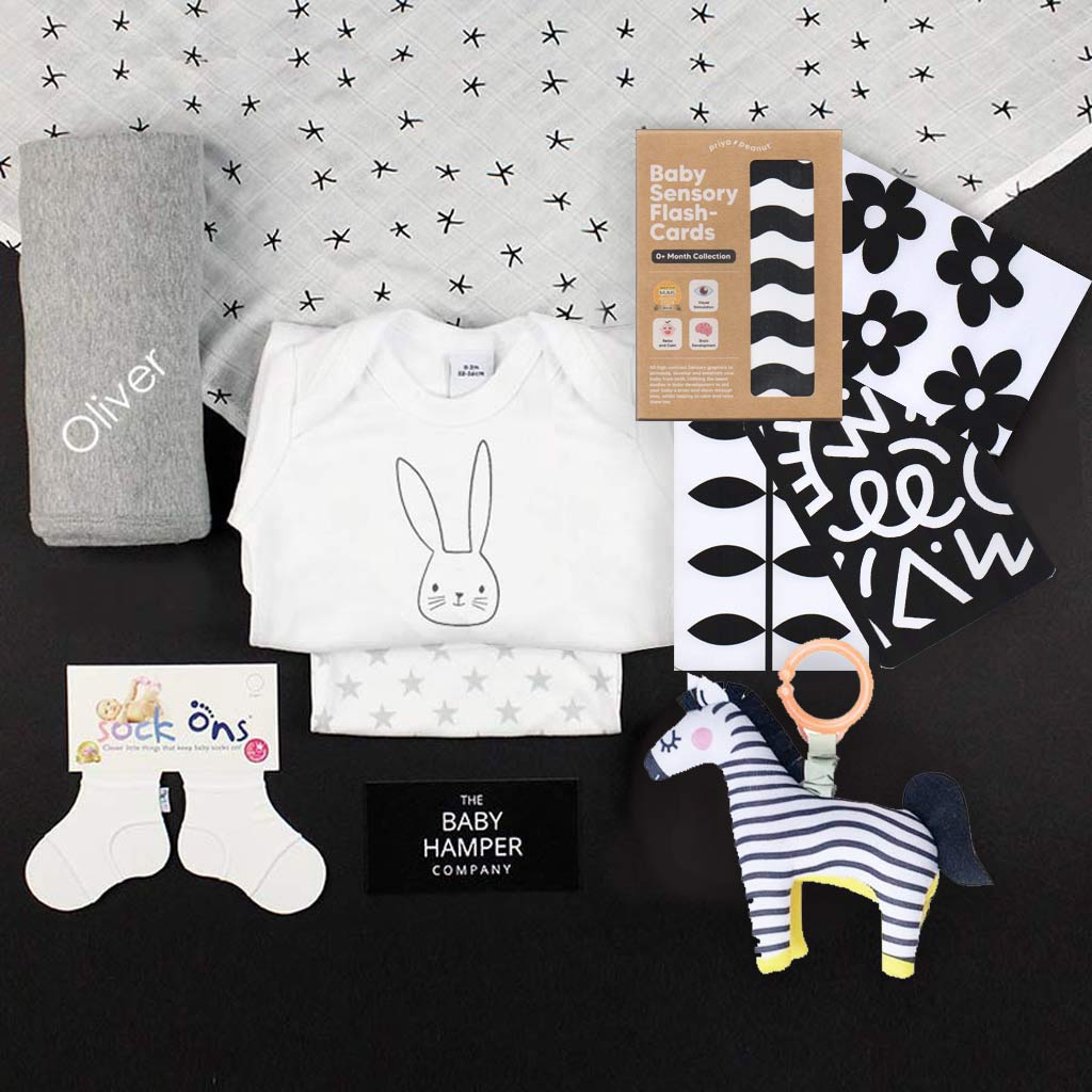 Monochrome Large Baby Gift Box - Personalise