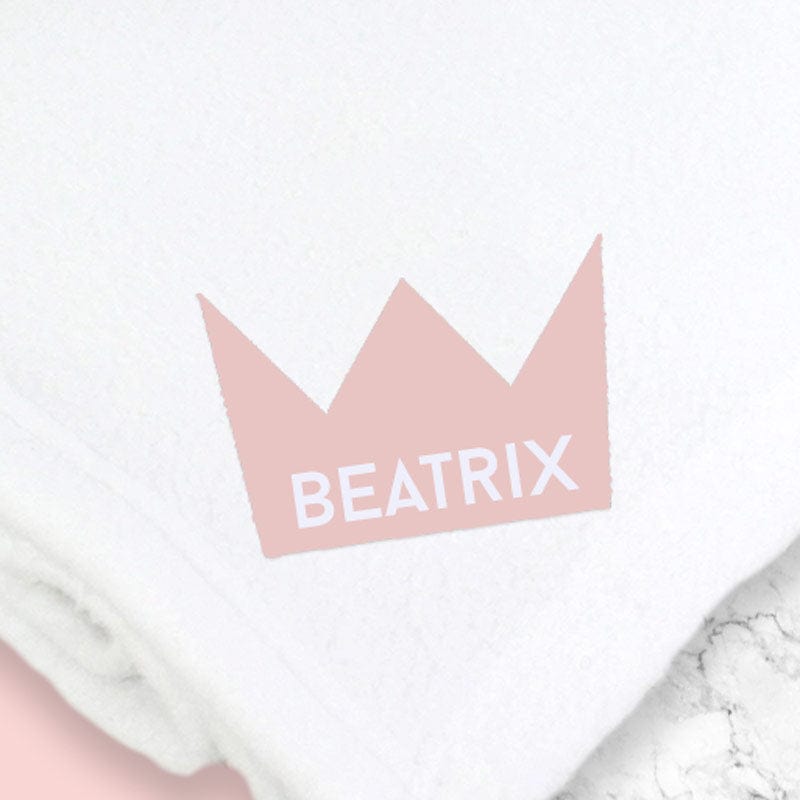 Personalise Pink Crown Cotton Blanket