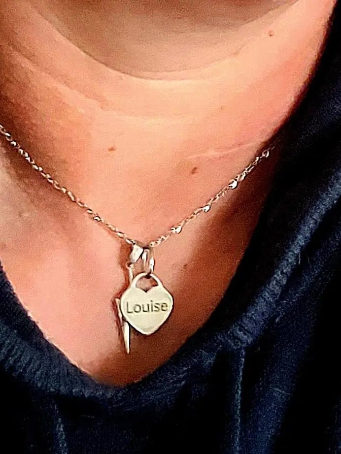 Personalised engraved heart tag necklace
