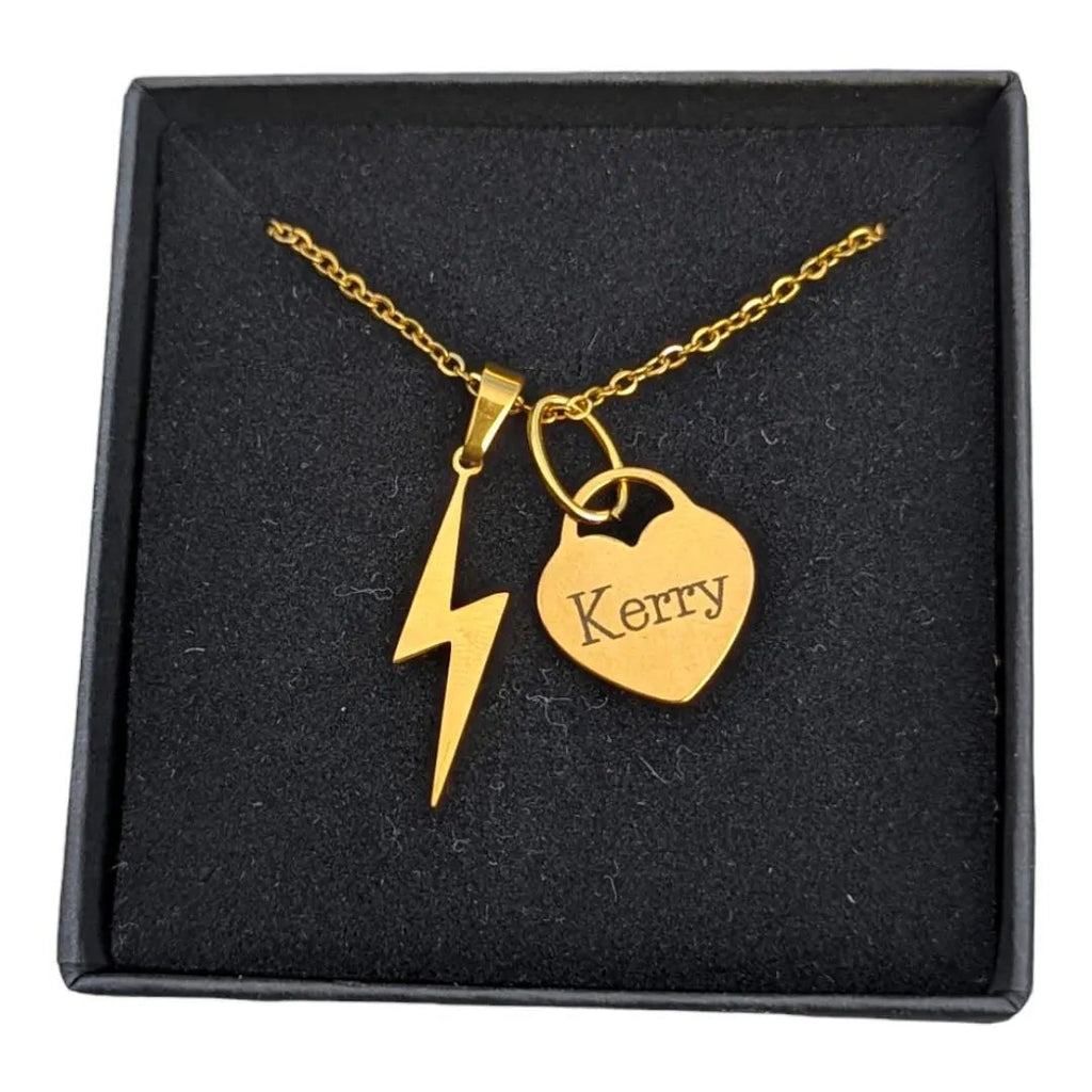 Personalised engraved heart tag necklace