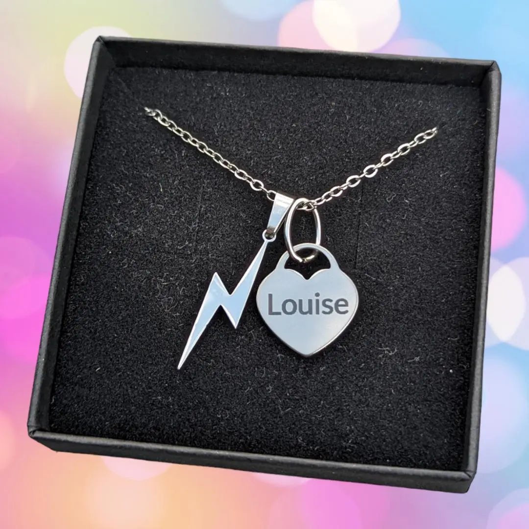 Personalised engraved heart tag necklace