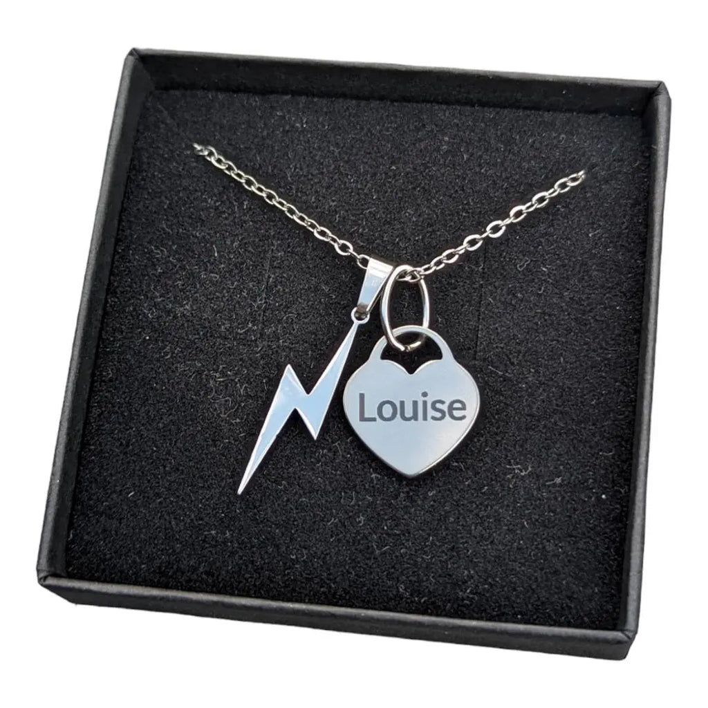 Personalised engraved heart tag necklace