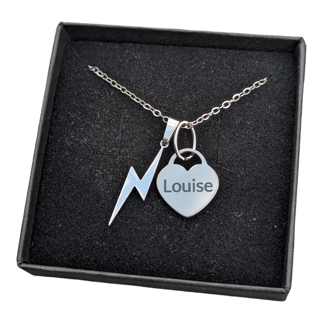 Personalised engraved heart tag necklace