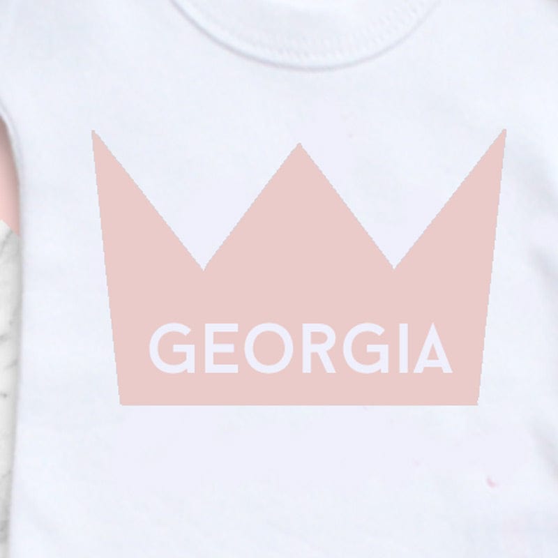 Pink Crown Baby Bodysuit - Personalise