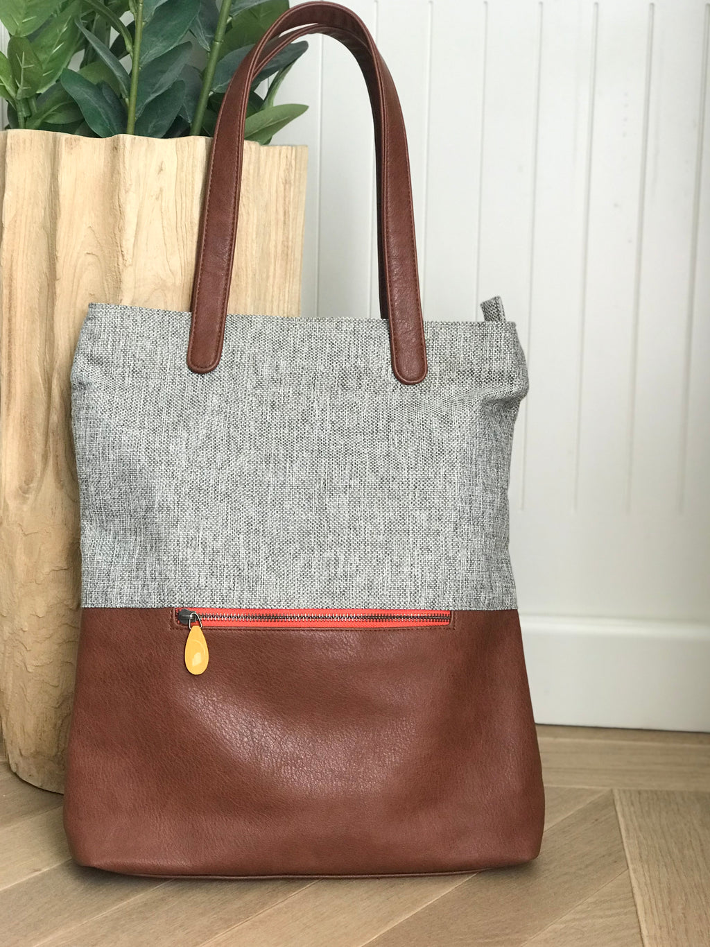 Vegan Backpack Tote with Luggage Sleeve