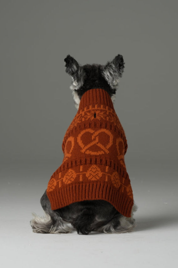 Pretzel Pet Sweater in Toffee Orange