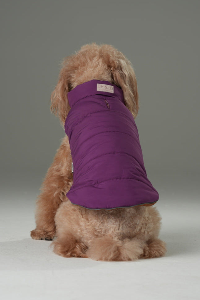 Reversible Dog Vest Jacket in Purple Caramel