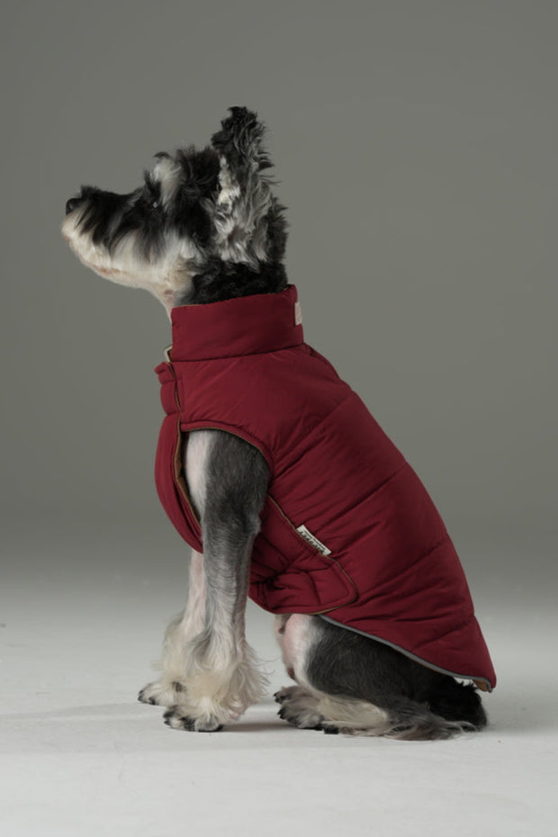 Reversible Dog Vest Jacket Red Brown