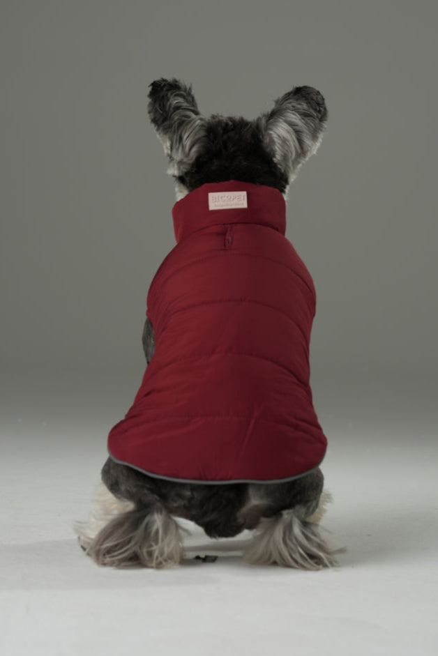 Reversible Dog Vest Jacket Red Brown