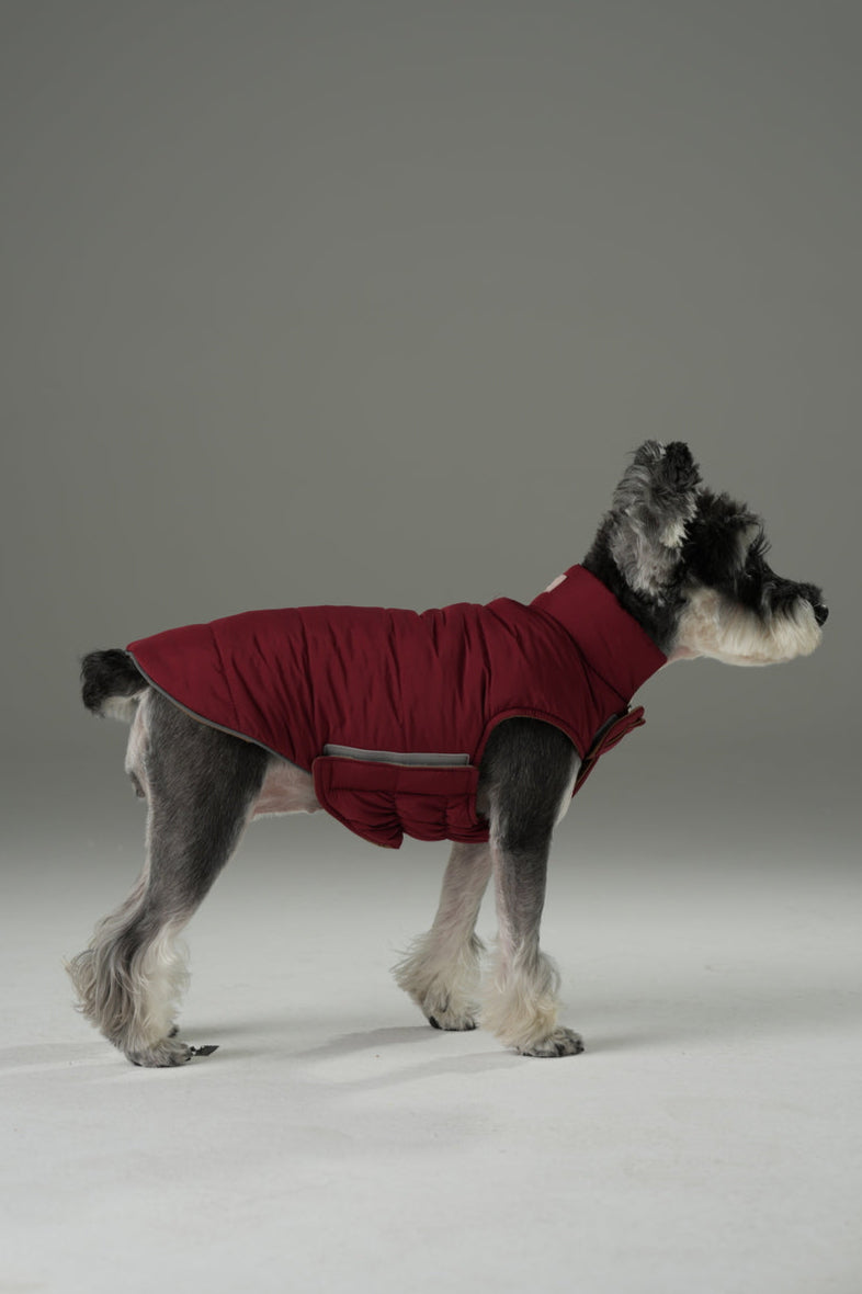 Reversible Dog Vest Jacket Red Brown